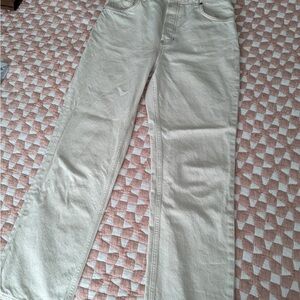 Reformation Cynthia High Rise Straight Jeans cream white